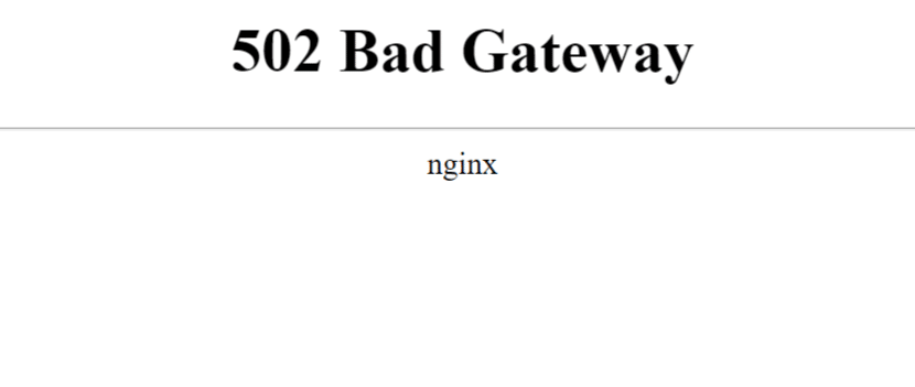 502 bad gateway error