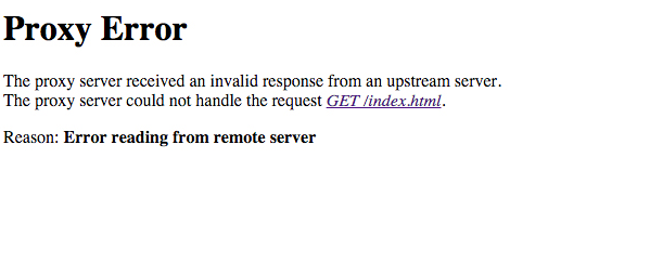 502 proxy error