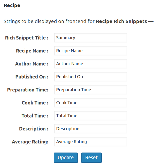 The All In One Schema Rich Snippets — schema fields