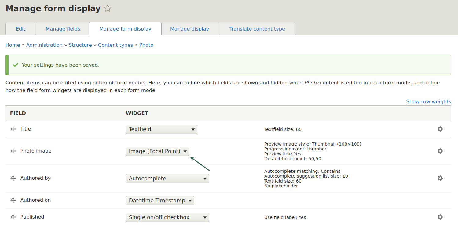 Focal Point field widget in Drupal 8