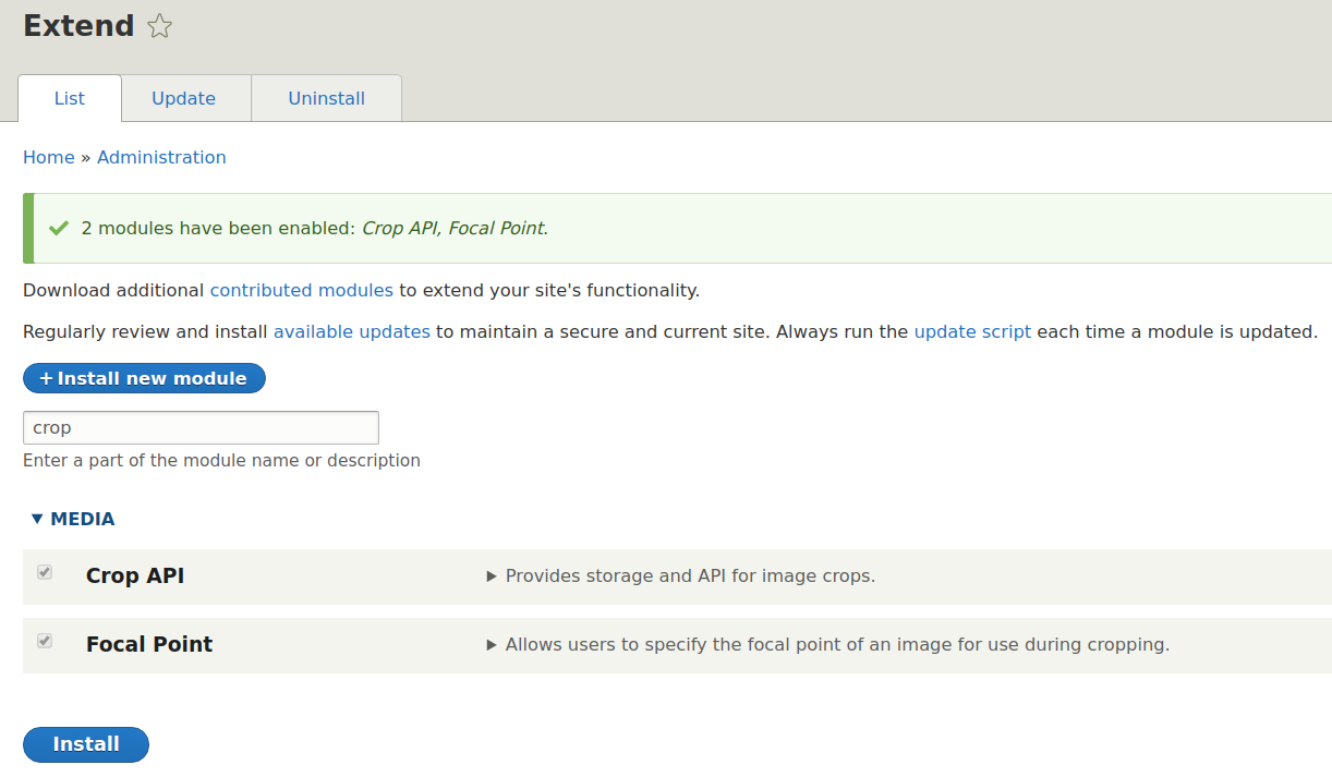 Focal Point module installation in Drupal 8