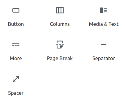 Layout Elements blocks in Gutenberg editor WordPress 5