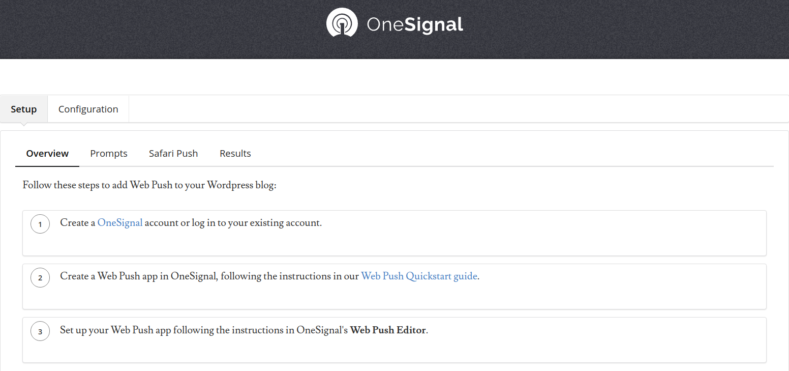 OneSignal dashboard